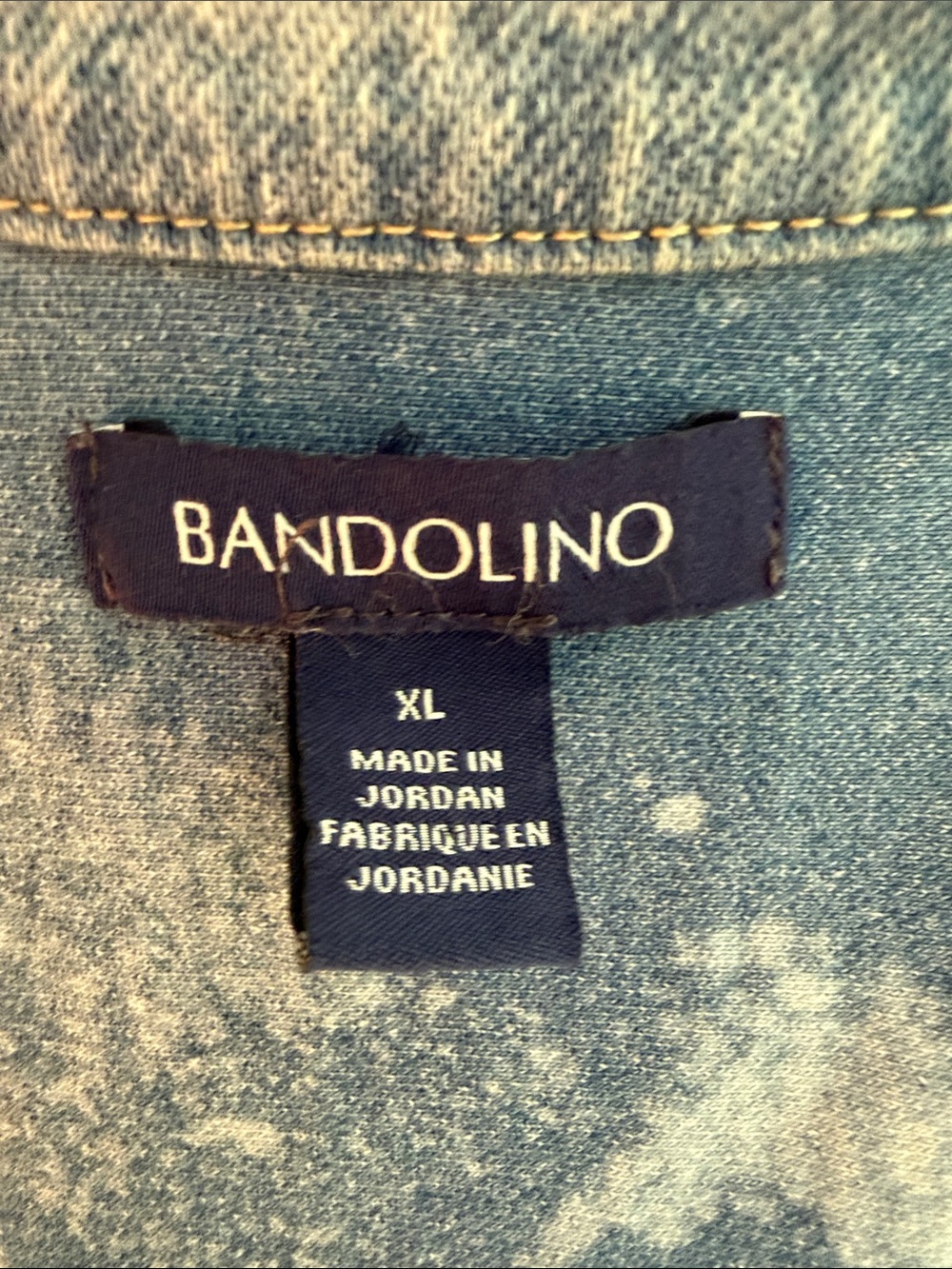 Bandolino Faded Blue Denim Jacket with Graphic Back - Picture 8 of 9